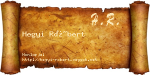 Hegyi Róbert névjegykártya